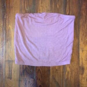 American Eagle Dark Mauve Soft & Sexy Rib Strapless Top - Size M
